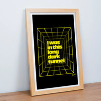 Long Dark Tunnel Art Print Wooden Frame