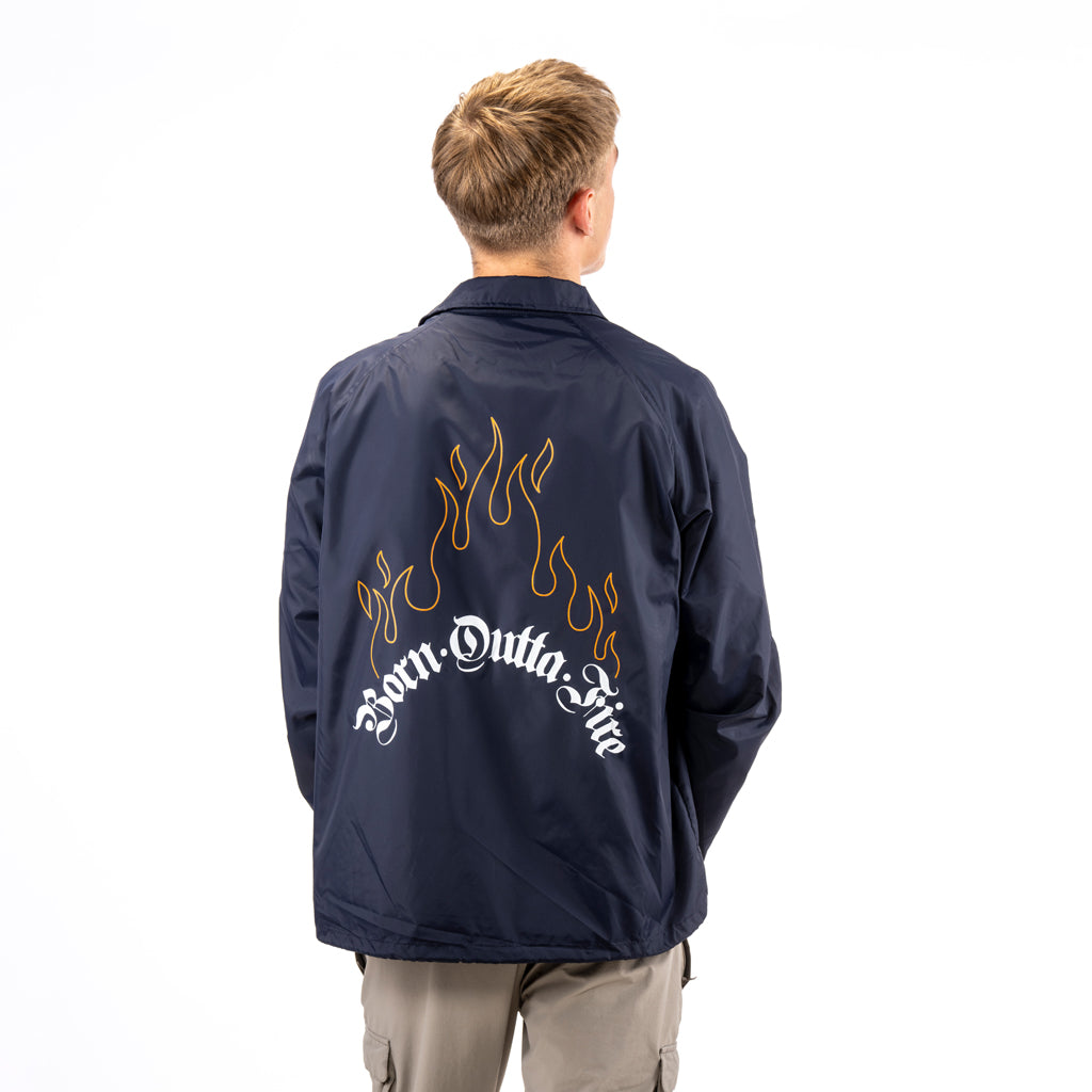 Born Outta Fire Navy Coach Jacket