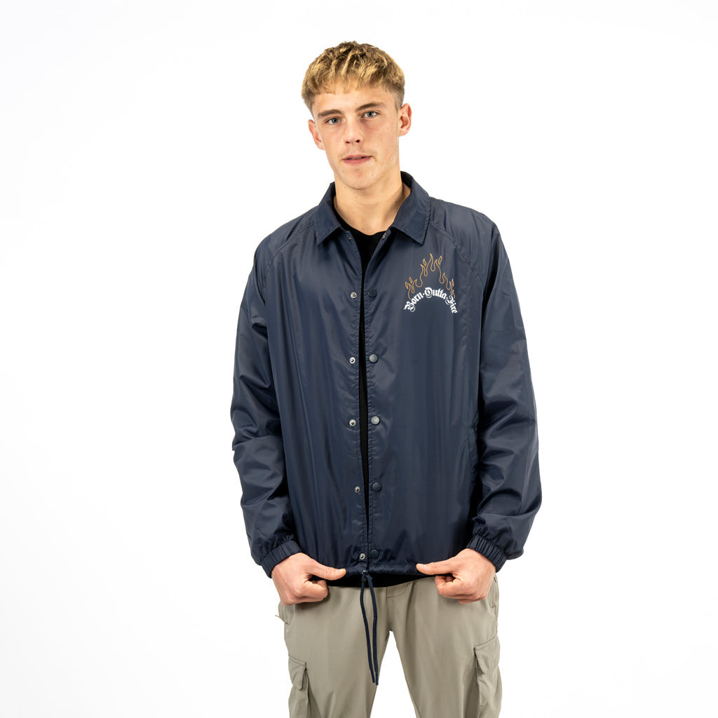 Born Outta Fire Navy Coach Jacket