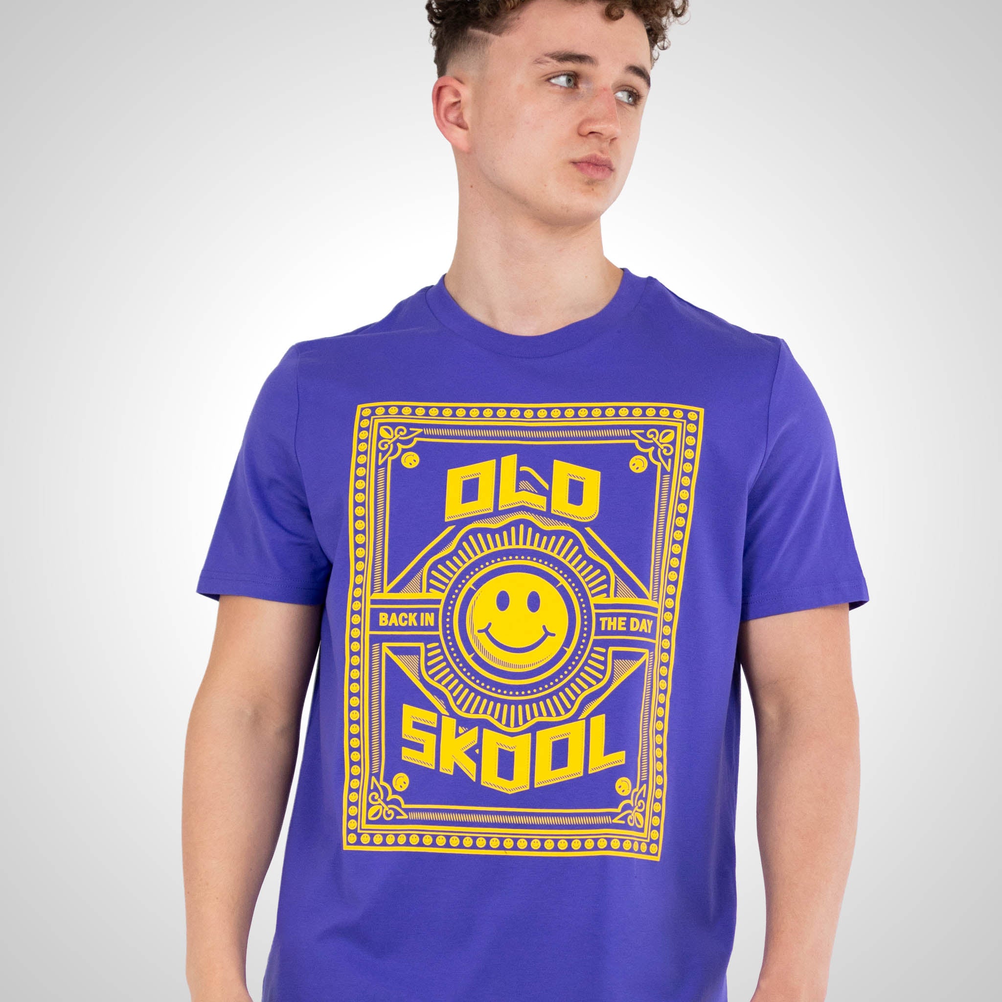 Old Skool Back in the Day Purple T-Shirt with Yellow print
