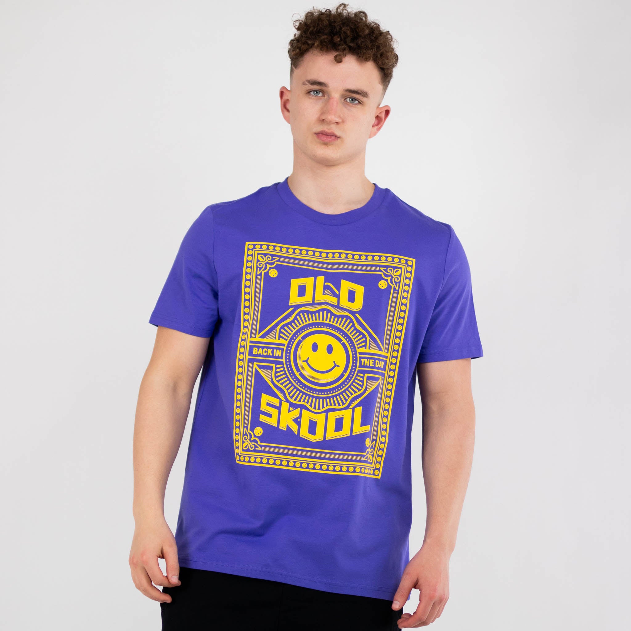 Old Skool Back in the Day Purple T-Shirt with Yellow print