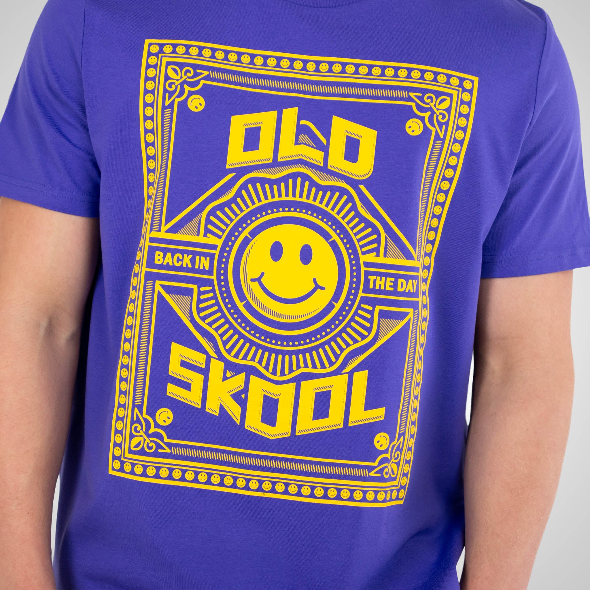 Old Skool Back in the Day Purple T-Shirt with Yellow print