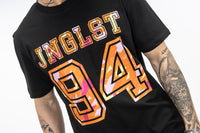 Close up of Orange Junglist 94 t-shirt
