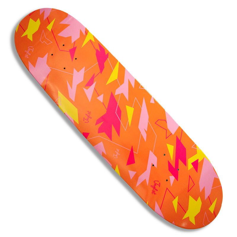 Orange Camo Skate Deck