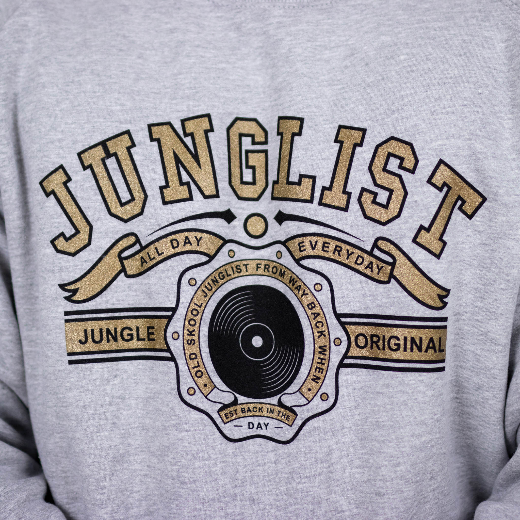 Original Junglist Grey Sweatshirt gold ink