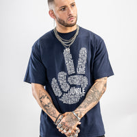 Navy Peace Love and Jungle Streetwear T Shirt