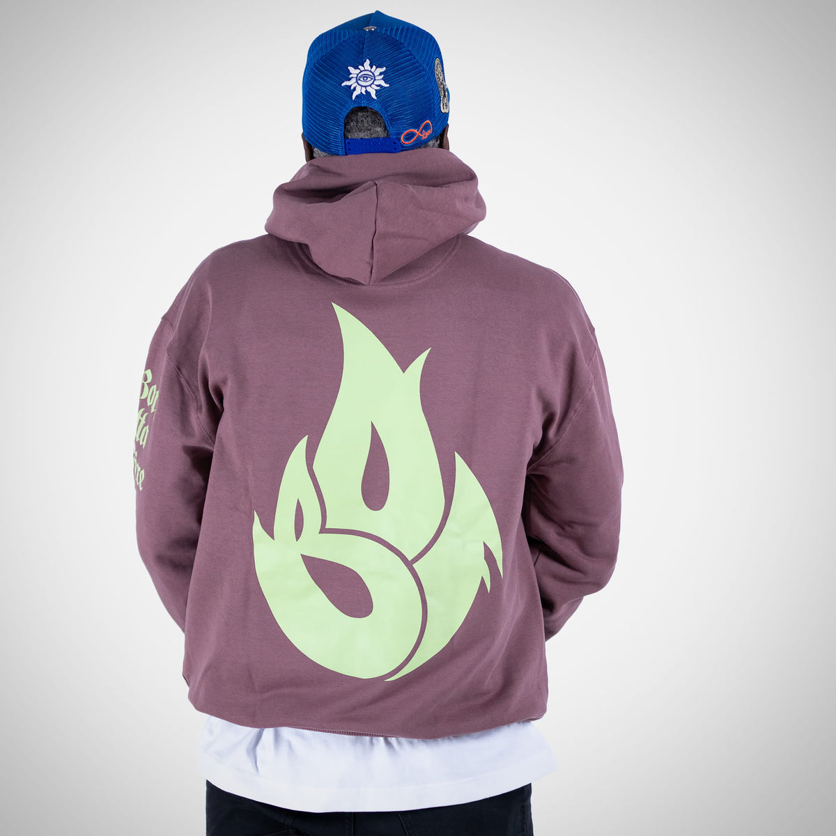 Born Outta Fire Flame Hoody coffee colour 