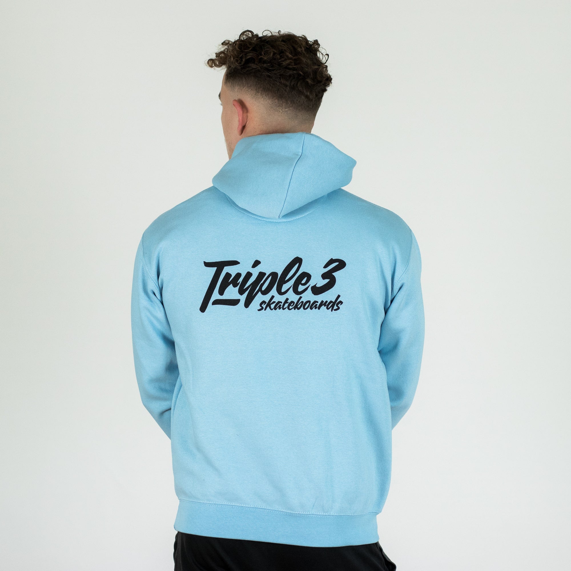 Triple 3 Boxed Powder Blue Hoody