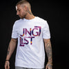 White T Shirt with Purple Camo Junglist