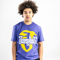 Yardrock Purple t shirt with Junglist print on the front