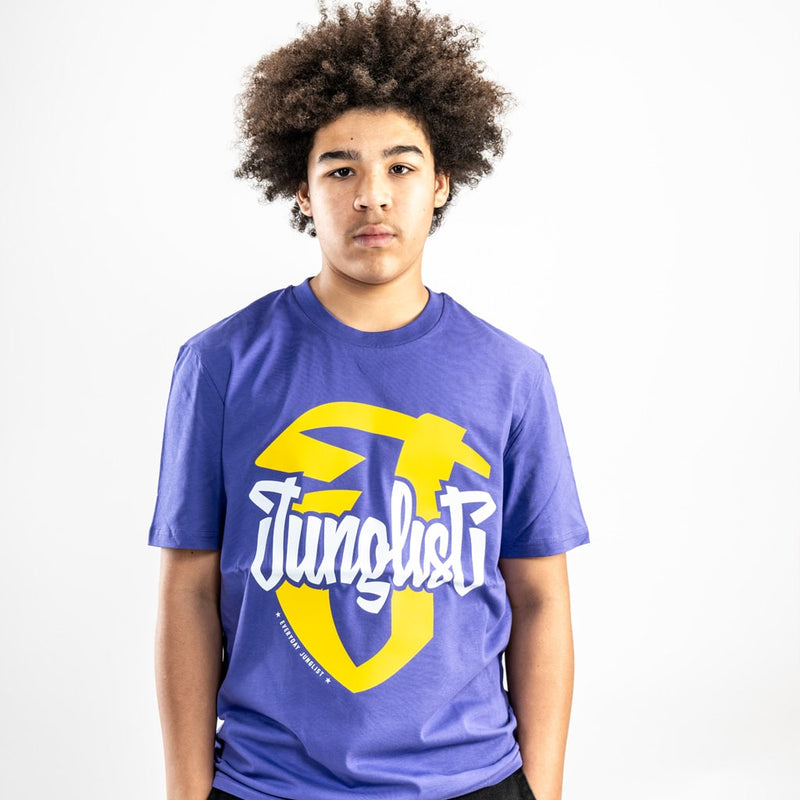 Yardrock Purple t shirt with Junglist print on the front