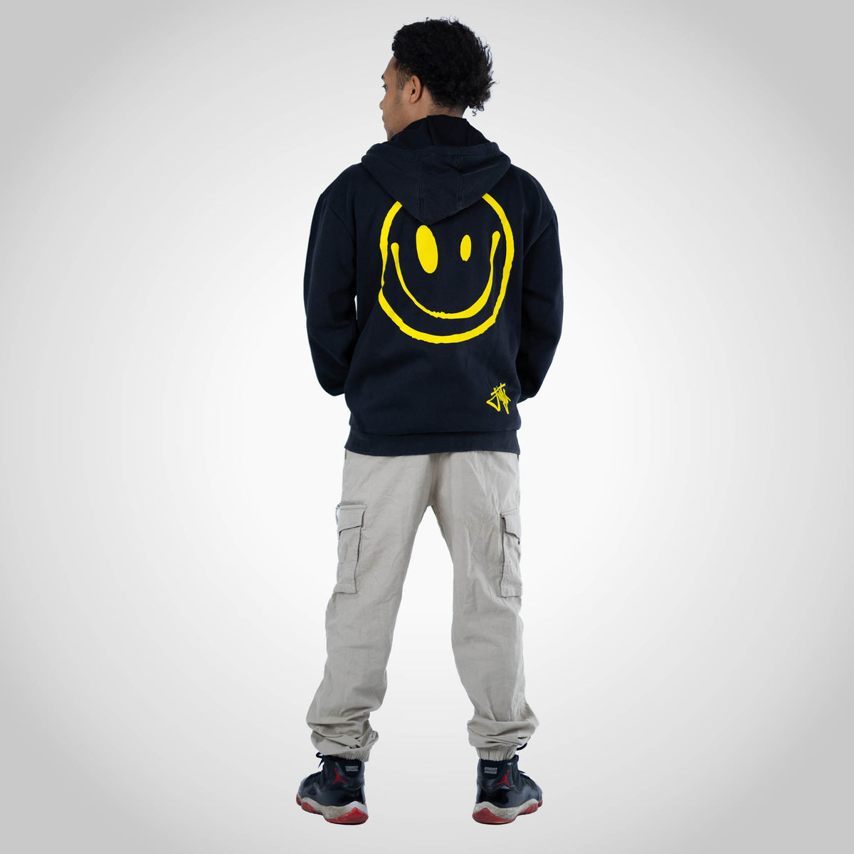 Rewired Smiley Black Zip VIP Hoody