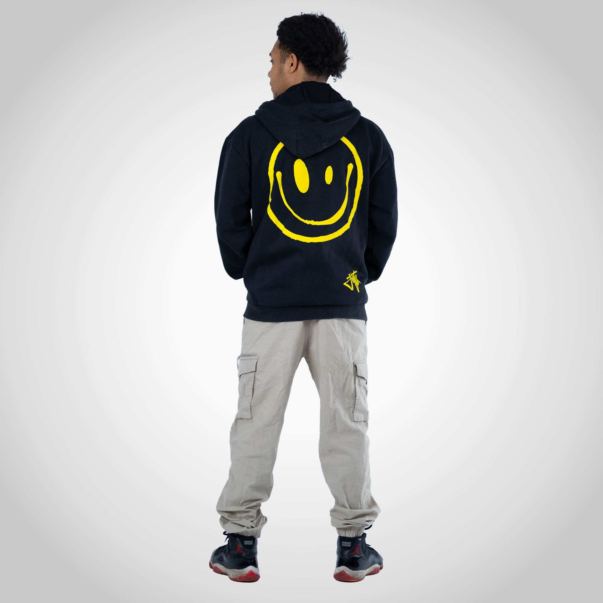 Rewired Smiley Black Zip VIP Hoody