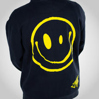 Rewired Smiley Black Zip VIP Hoody back
