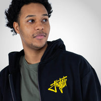 Rewired Smiley Black Zip VIP Hoody worn by Junglist