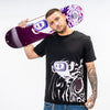 Space Skull Skateboarding T Shirt Black