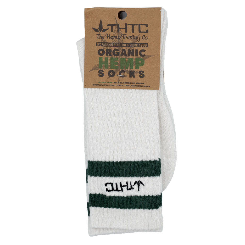 Low Class Letter Crew Hemp Socks White