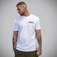 White Triple 3 Script Double Drop T-Shirt