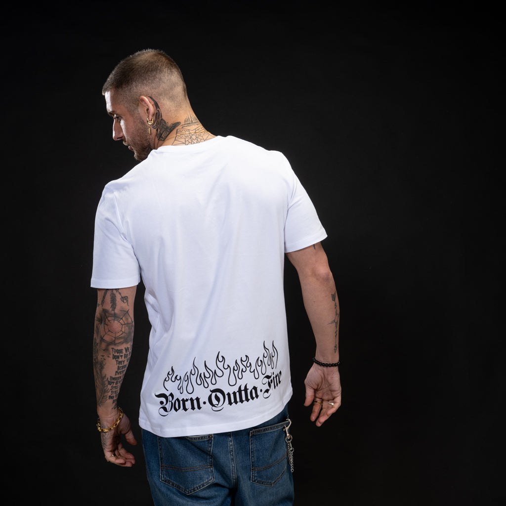 Molten Pulse Born Outta Fire White T-Shirt