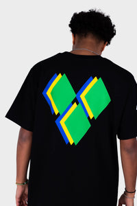 Black Relaxed Fit Vincey Diamond T-Shirt