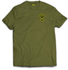 Front Print Yardrock YR Design on Green Army T Shirt