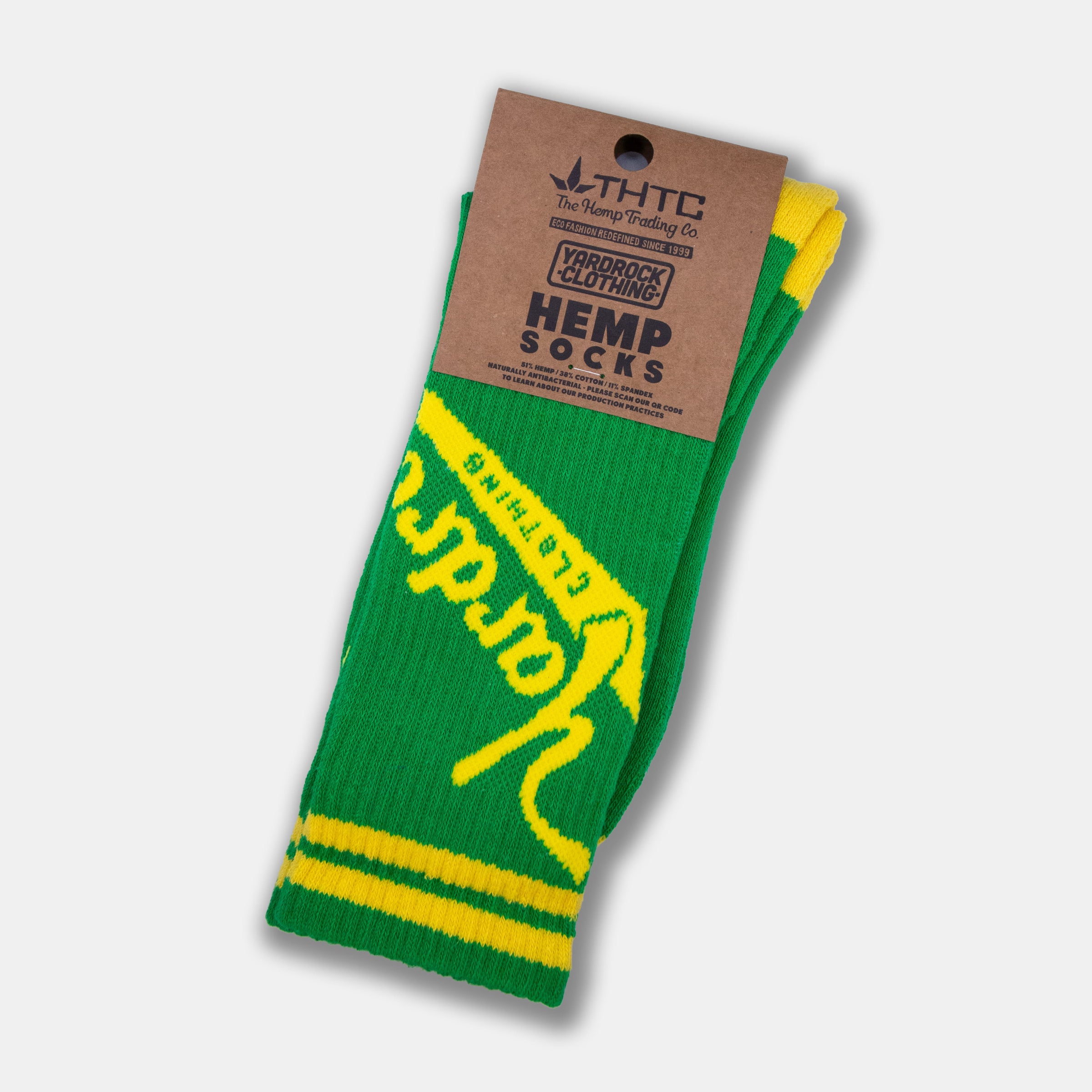 Yardrock Green and Yellow Hemp Socks