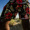 Floral Red Beach Shorts