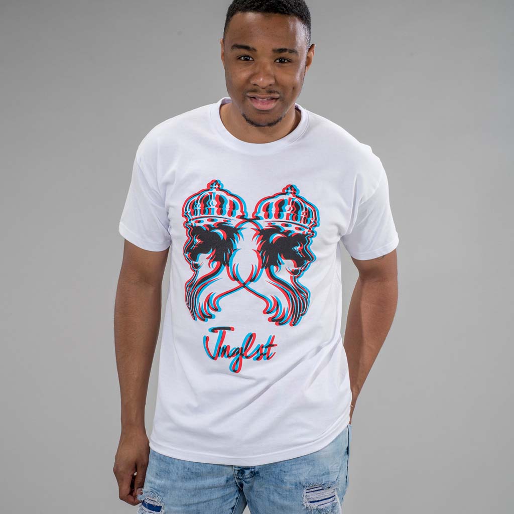 3D Jnglst Clothing Lions White T-Shirt