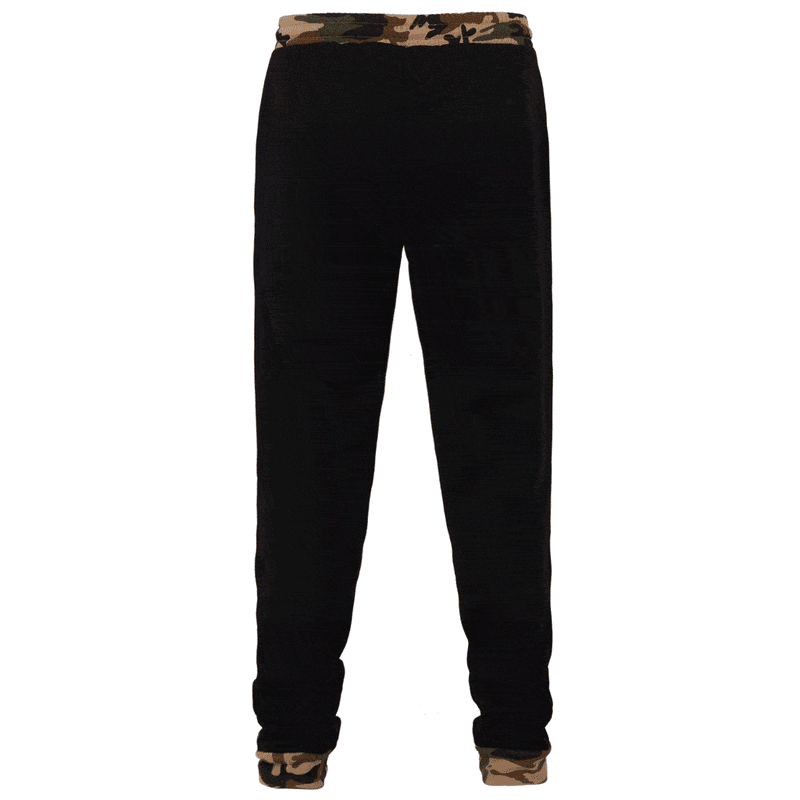 Black Junglist Joggers with Camo Detail