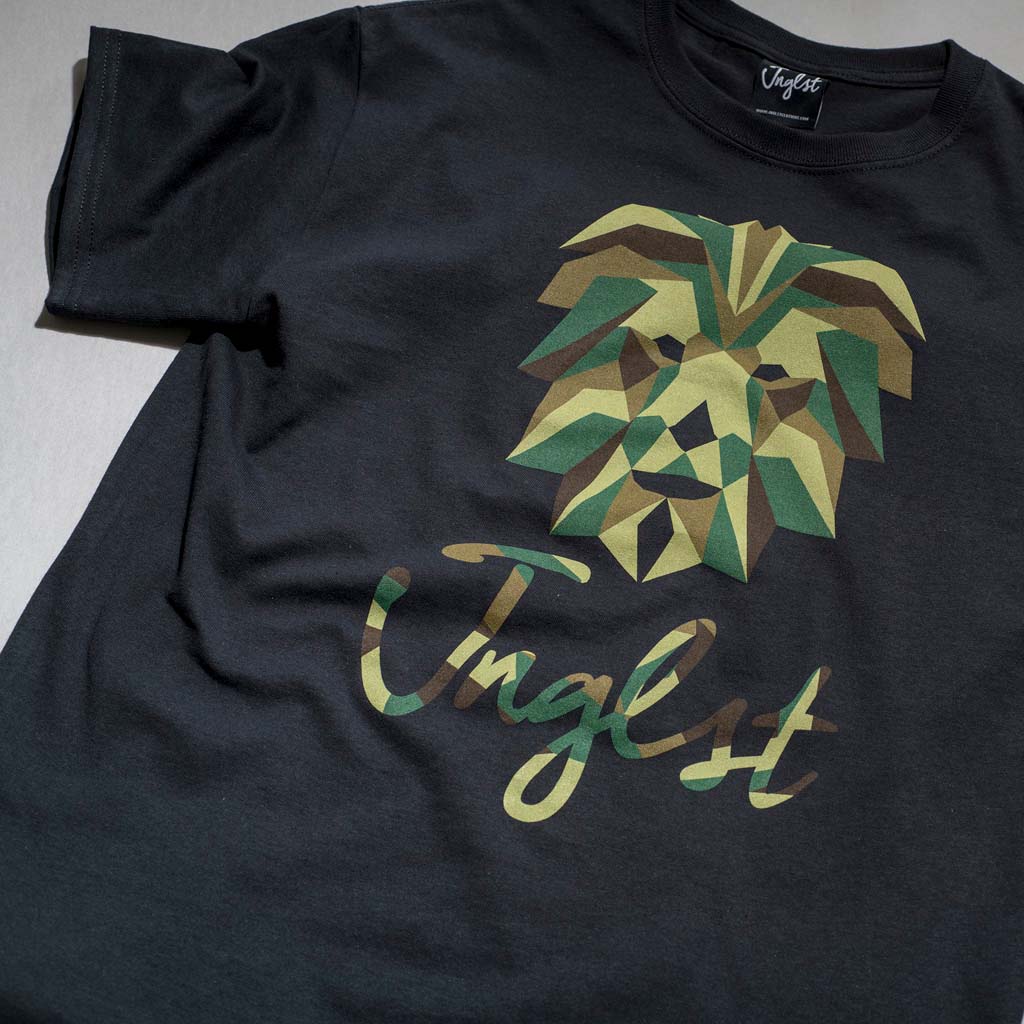 Black Geo the Jungle Lion T-Shirt