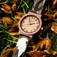 Bamboo Watch with Camo Strap