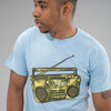 Light Blue Ghetto Blaster T-Shirt on Model