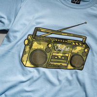 Light Blue Junglist Ghetto Blaster Camo T-Shirt