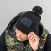 Junglist Movement Black 2 Tone Beanie Pom Pom for Junglists