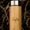 Bamboo Flask for hot or cold drinks, engraved with Jnglst logo