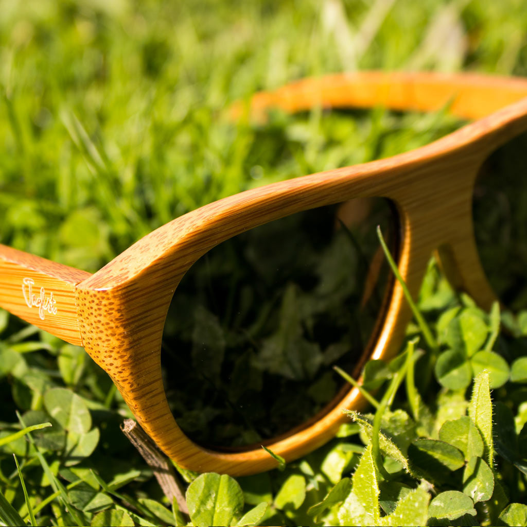 Eco Bamboo and Grey Lense Sunglasses