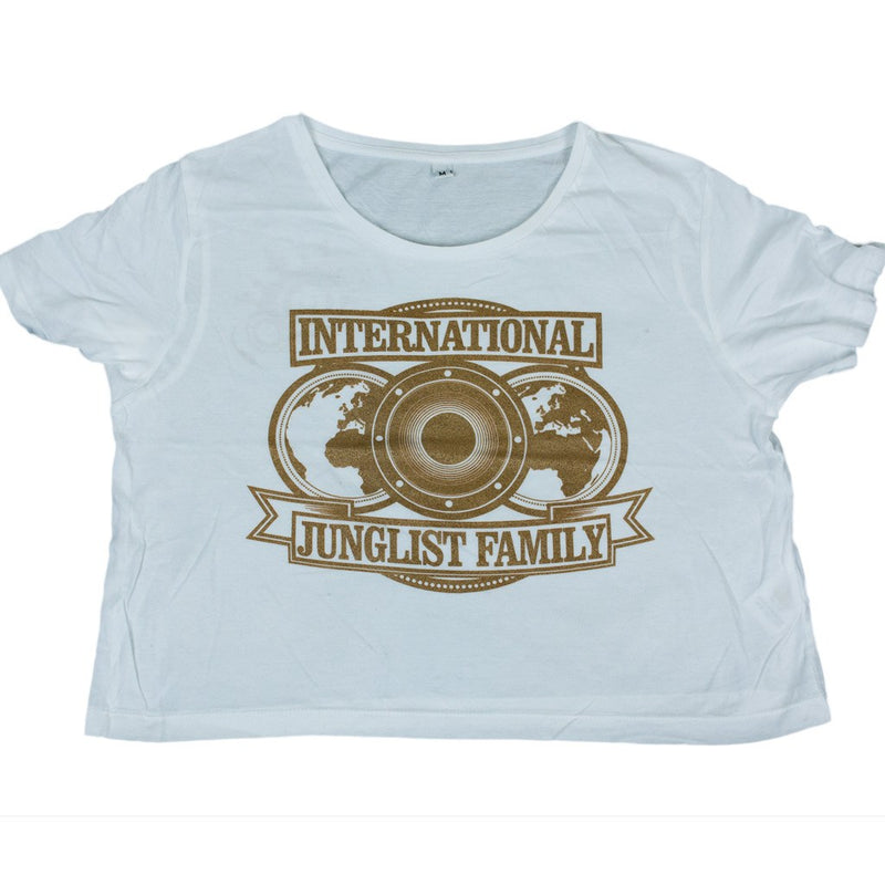 Internation White and Gold Crop top