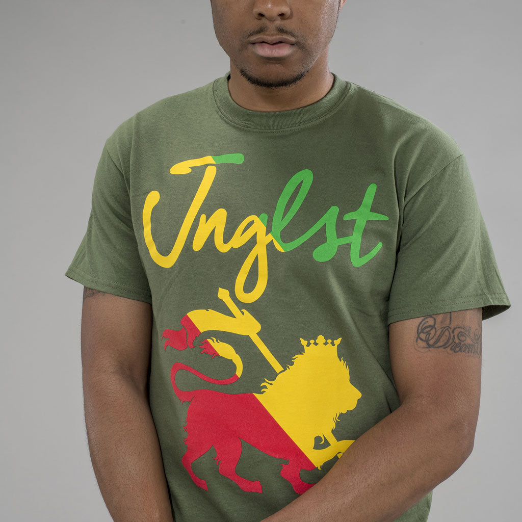 Front print of our Jnglst Lion Tribe Tee