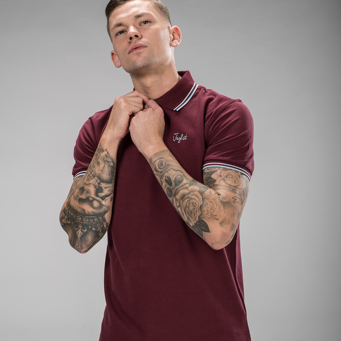 Burgundy Polo Shirt by Jnglst Clothing