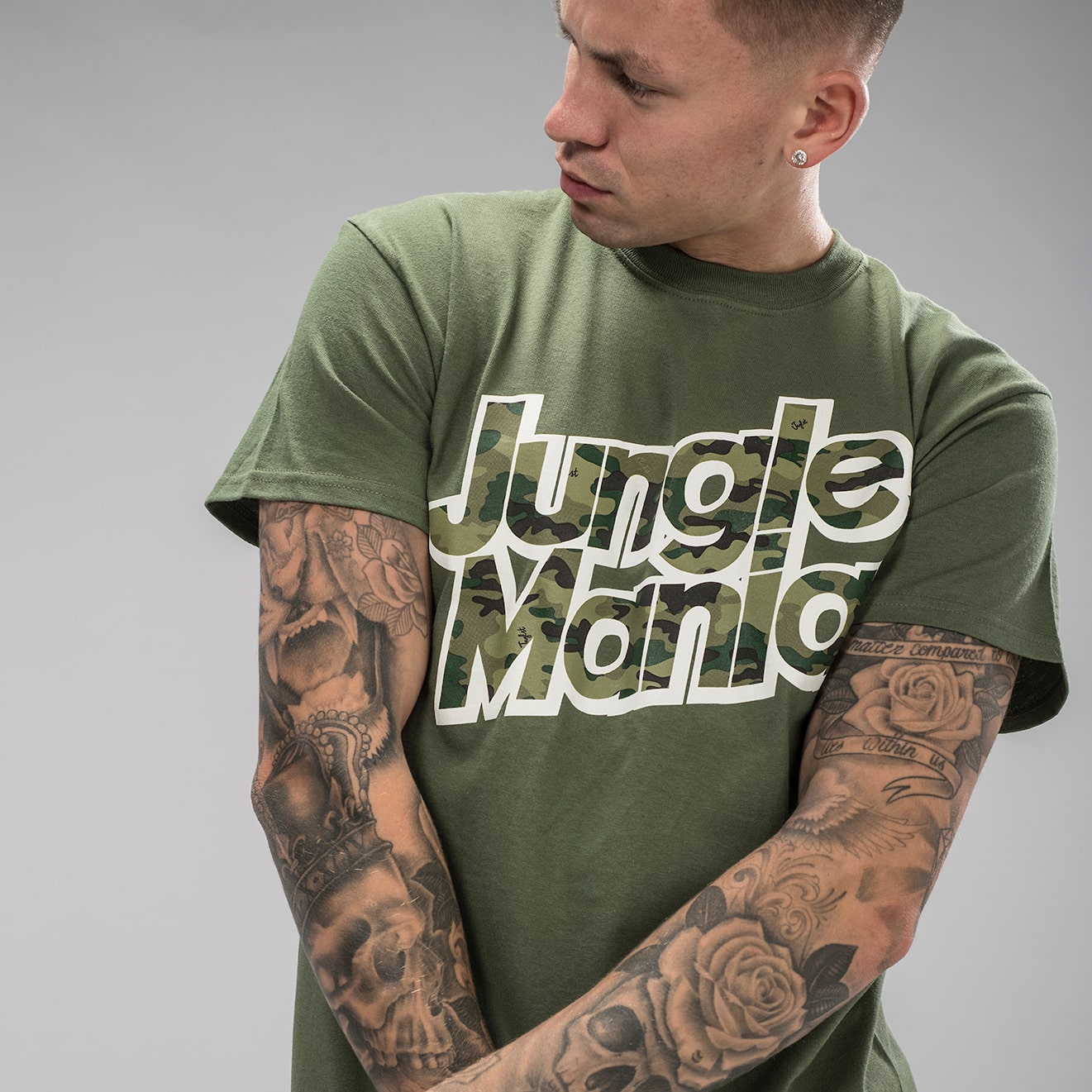 Green Jungle Mania T-Shirt with Camo design