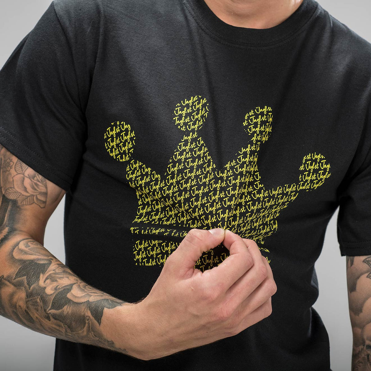 Mid Shot of Jungle Crown Black T-Shirt