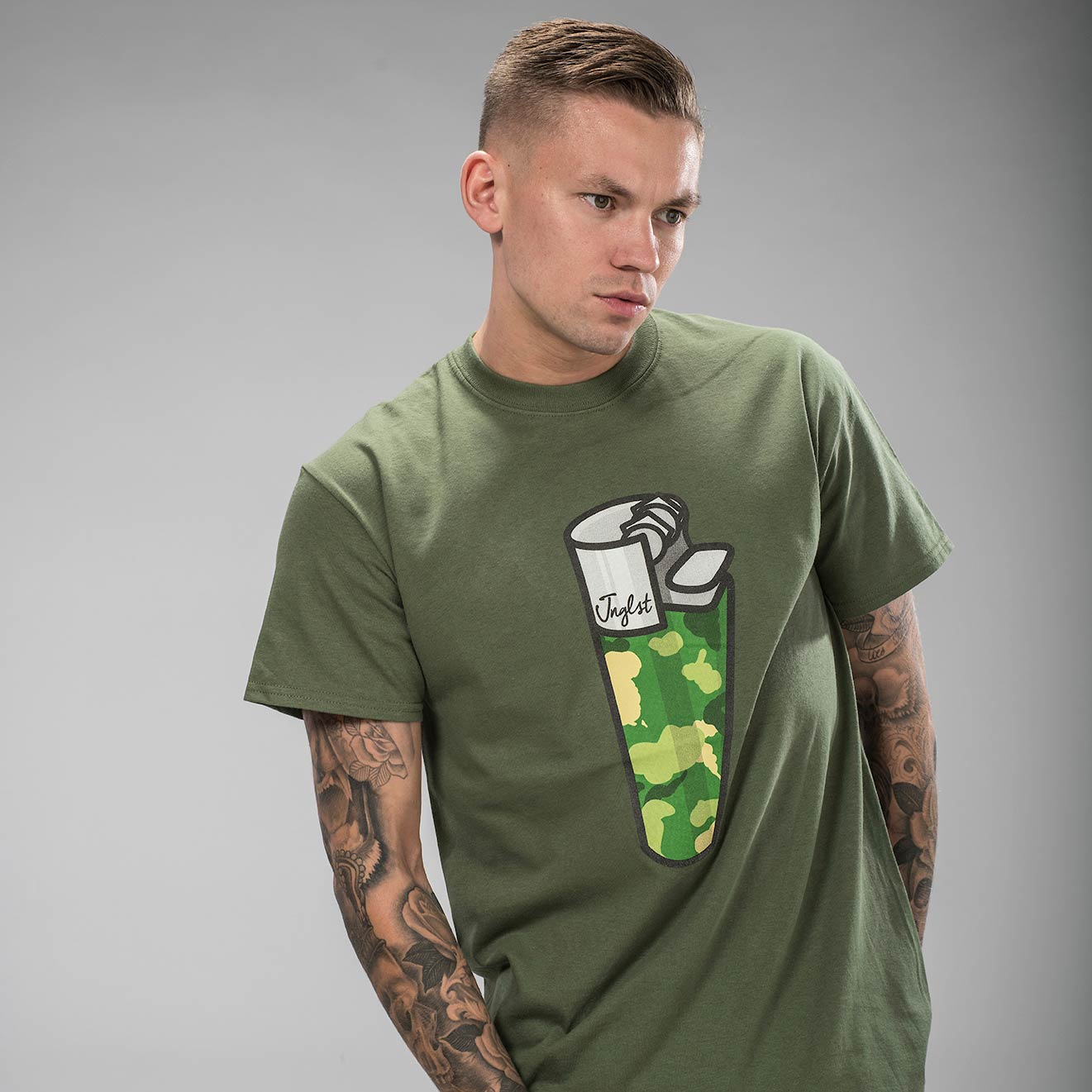 Military Green Clipper Lighter Jnglst T Shirt