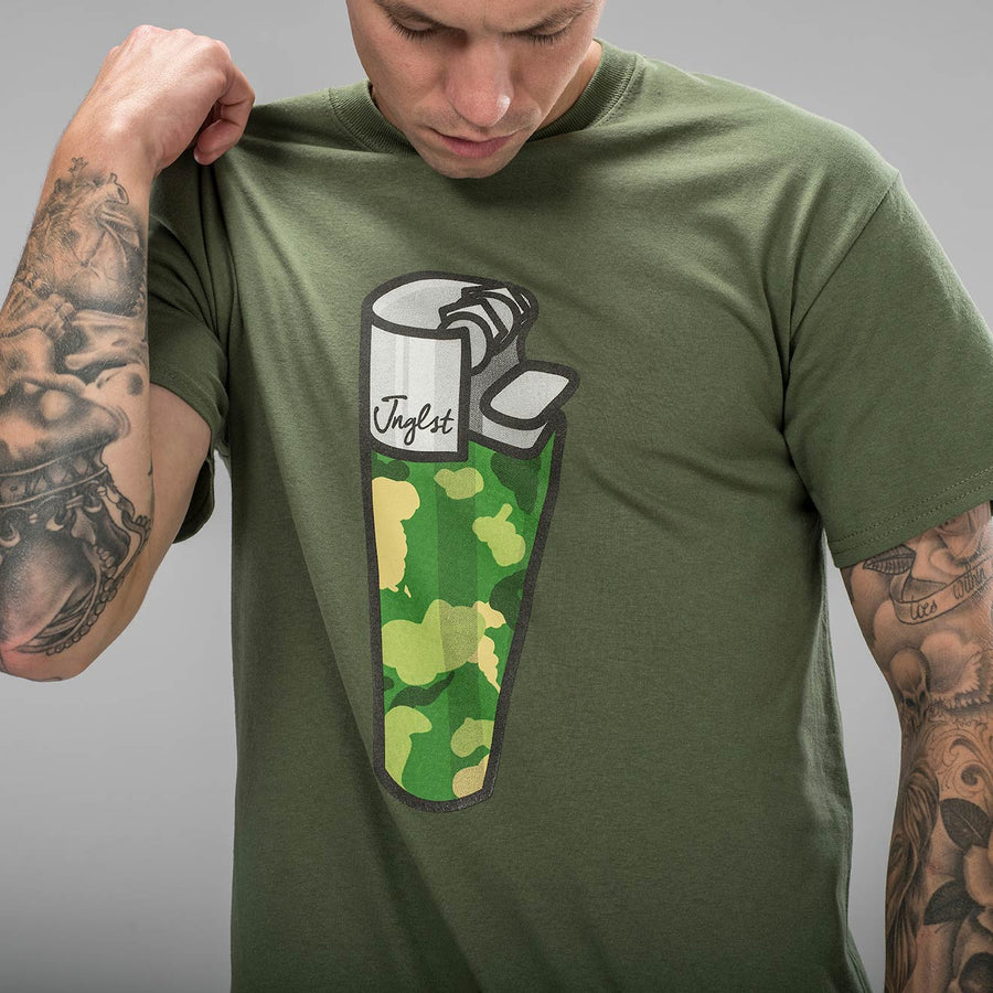 Jnglst Clothing Lighter Tee shirt in Military Green