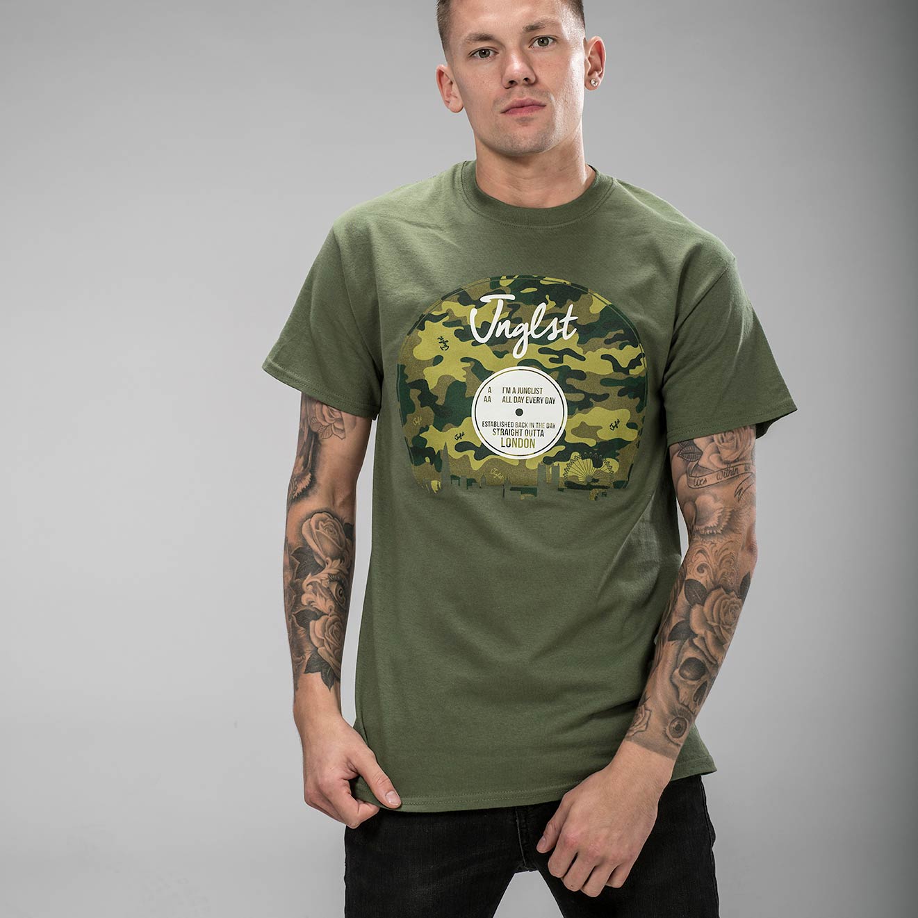 London Camo Vinyl Green T-Shirt