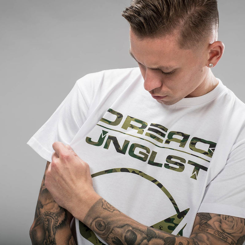 White Dread Junglist Camo Logo on Front Print Tee