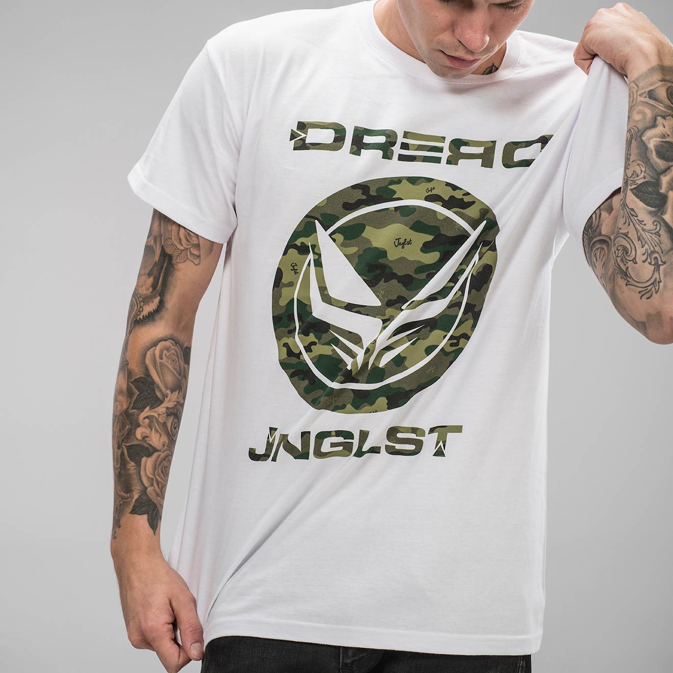 Dread Recordings Junglist Clothing White Camo T-Shirt
