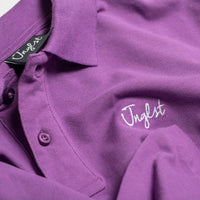 Close up of Junglist Logo on Polo Shirt