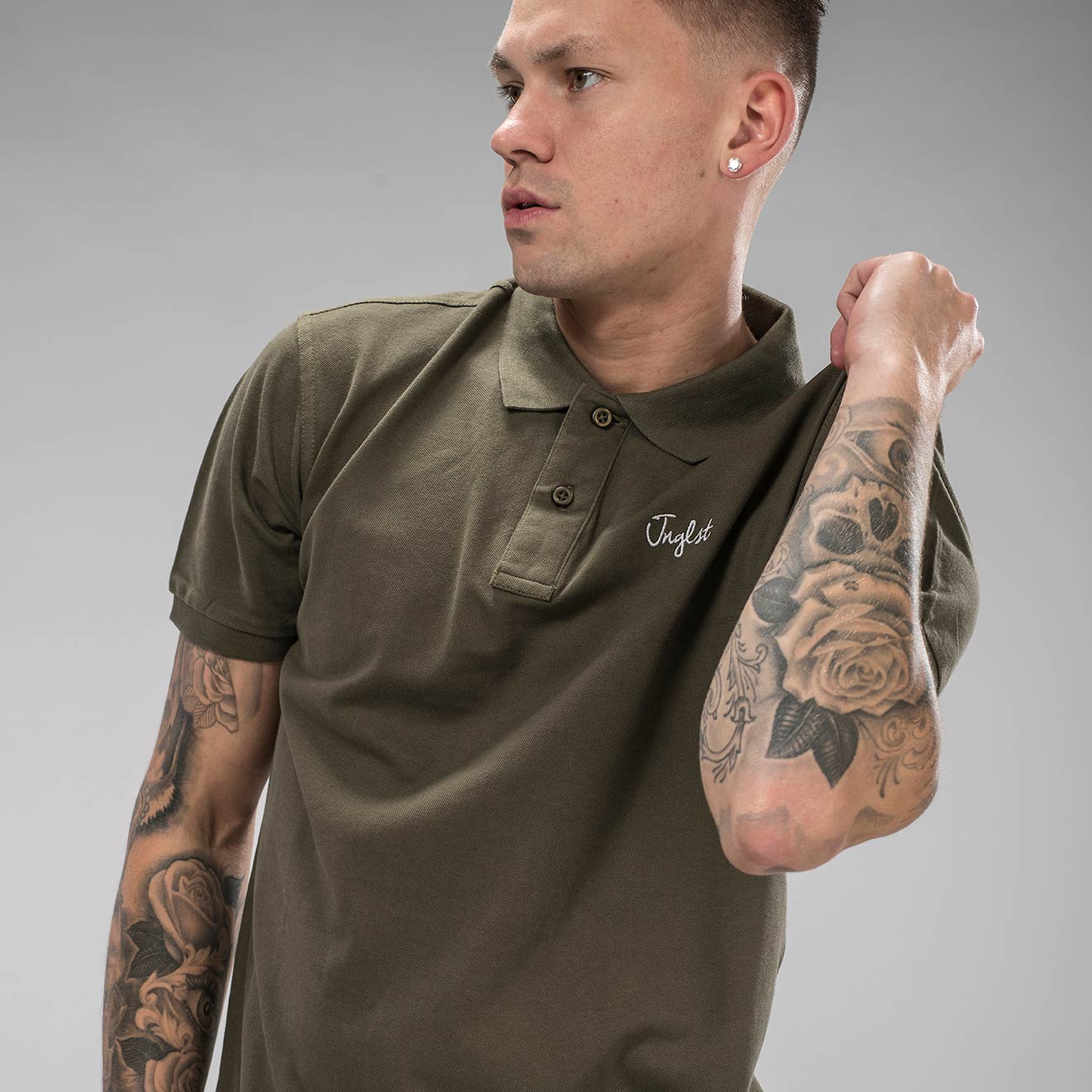 Olive Jnglst Polo Shirt for Drum and Bass heads