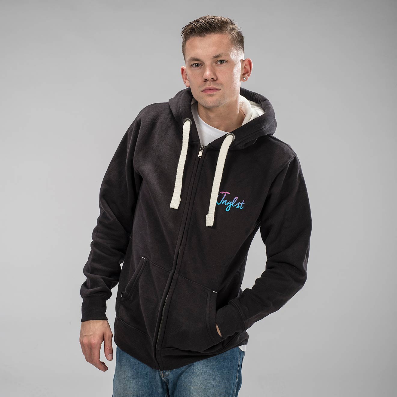 Jnglst Fader Hoodie from the front from Junglist Clothing