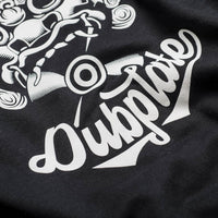 Chopstick Design On A Black Sweatshirt Close Up